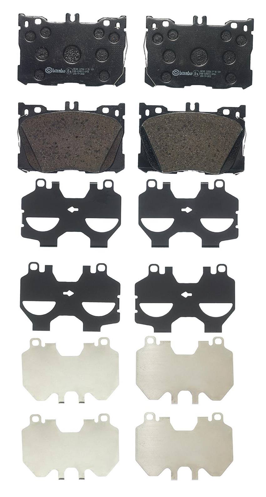 Mercedes Disc Brakes Kit -  Pads Front (Low-Met) 0004209000 - Brembo P50139